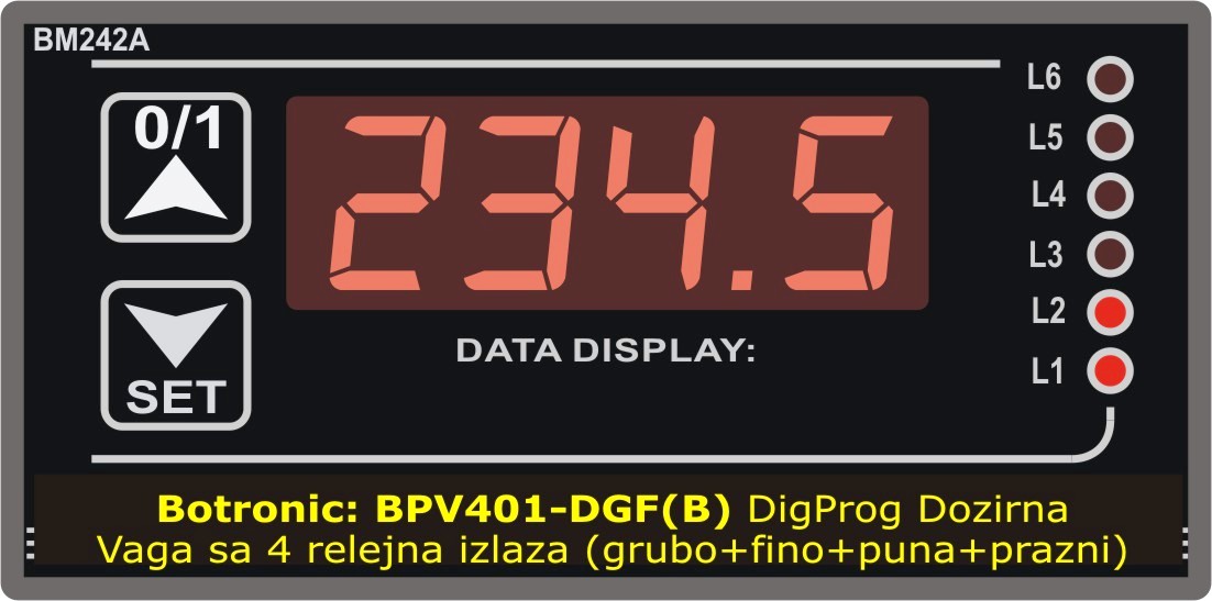 Botronic BPV401-DGF(B) DigProg Dozirna Vaga sa 4 relejna izlaza